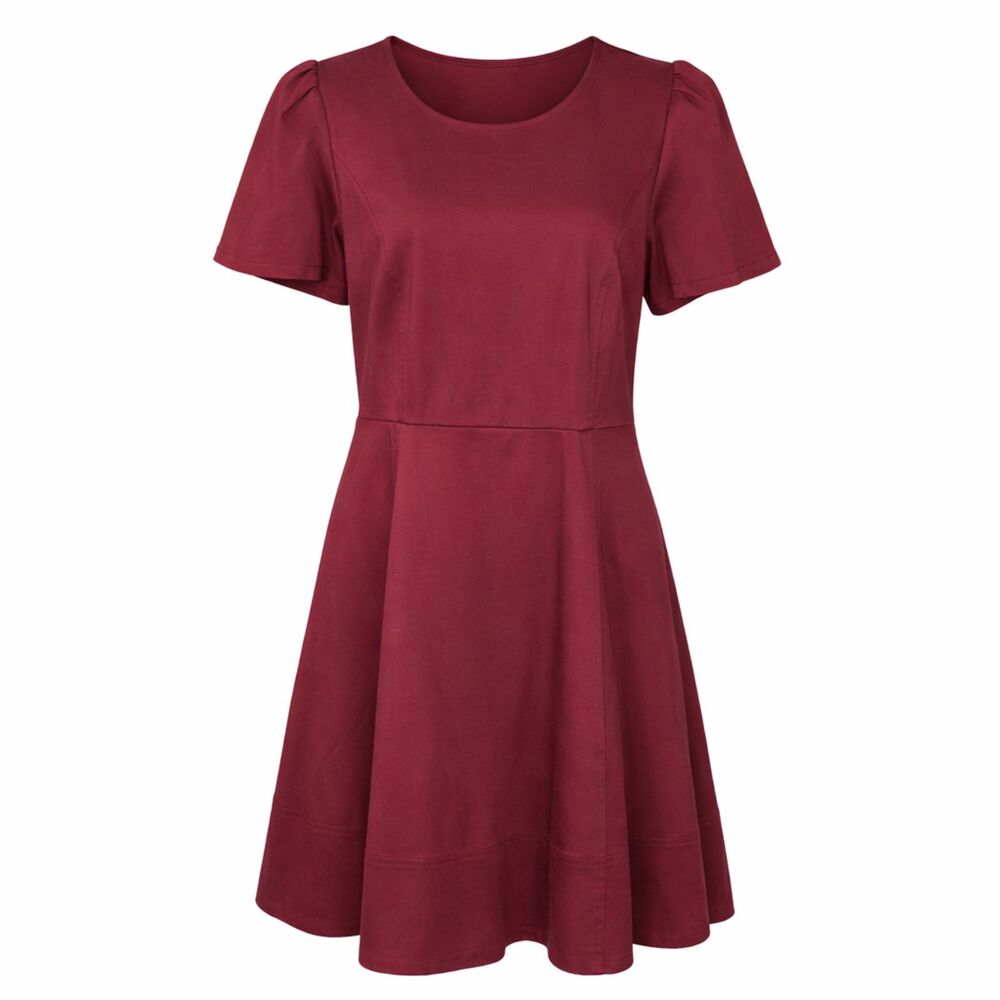 DRAPER JAMES FIT & FLARE STRETCH LOVE CIRCLE SILHOUETTE SCOOP NECK CASUAL DRESS
